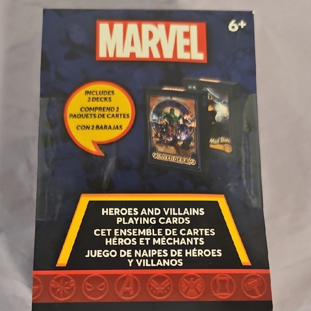 Marvel Heroes and Villains Playing Cards - Red and Black